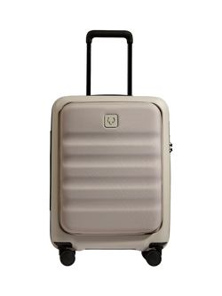 Antler Icon Stripe Pocket 4-Wheel 56cm Cabin Case - view 2, Taupe