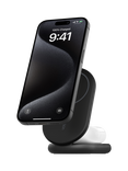 Belkin BoostCharge 2-in-1 Magnetic Foldable Wireless Charging Stand with Qi2, 15W, Black