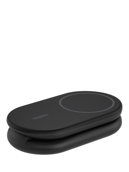 Belkin BoostCharge 2-in-1 Magnetic Foldable Wireless Charging Stand with Qi2, 15W, Black - view 2, 