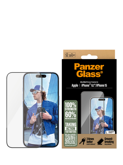 PanzerGlass Ultra-Wide Fit Screen Protector for iPhone 16 / iPhone 15 - view 2, 