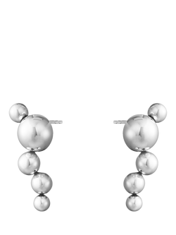 Georg Jensen Cascading Grape Cluster Stud Earrings, Silver - view 2, Sterling Silver