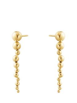 Georg Jensen Moonlight Grape Cluster Long Drop Earrings, Yellow Gold - view 2, Yellow Gold