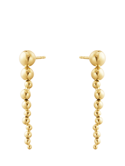 Georg Jensen Moonlight Grape Cluster Long Drop Earrings, Yellow Gold - view 2, Yellow Gold