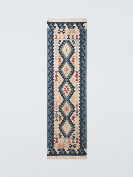 John Lewis Anika Kelim Wool Rich Rug, Multi, Runner, L240 x W70cm, Multi