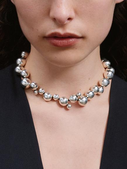 Georg Jensen Moonlight Grape Cluster Collar Necklace, Silver - view 2, Sterling Silver