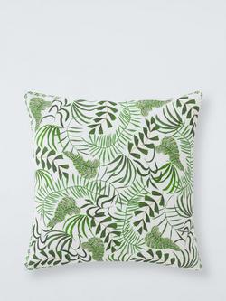 John Lewis Floral Indoor/Outdoor Cushion, Pistachio, Pistachio