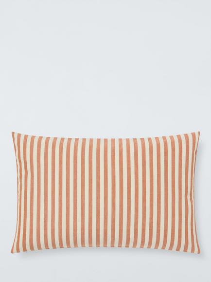 John Lewis Thin Stripe Indoor/Outdoor Cushion, Sunset
