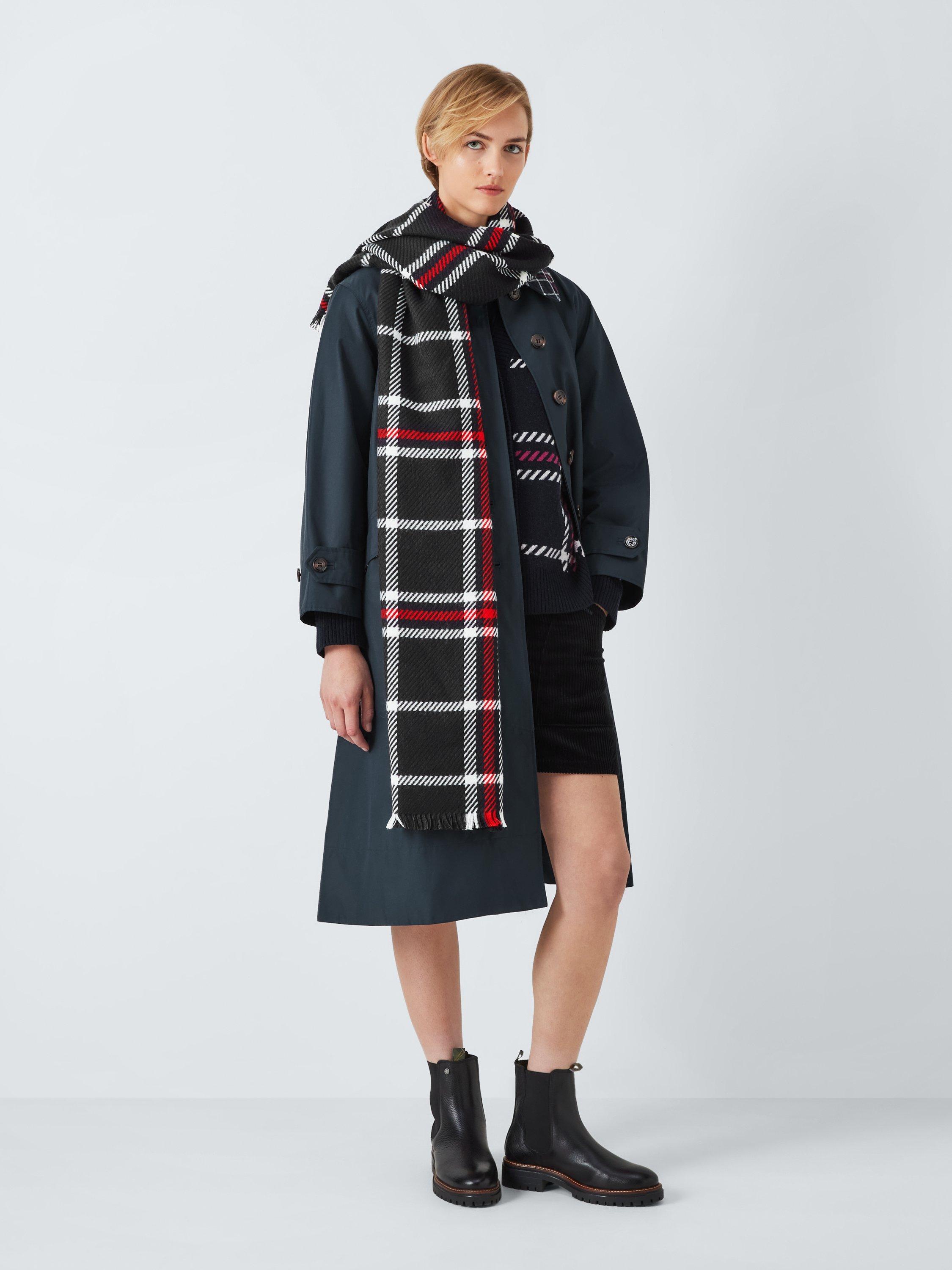 Barbour Blair Fringe Hem Check Scarf, Multi