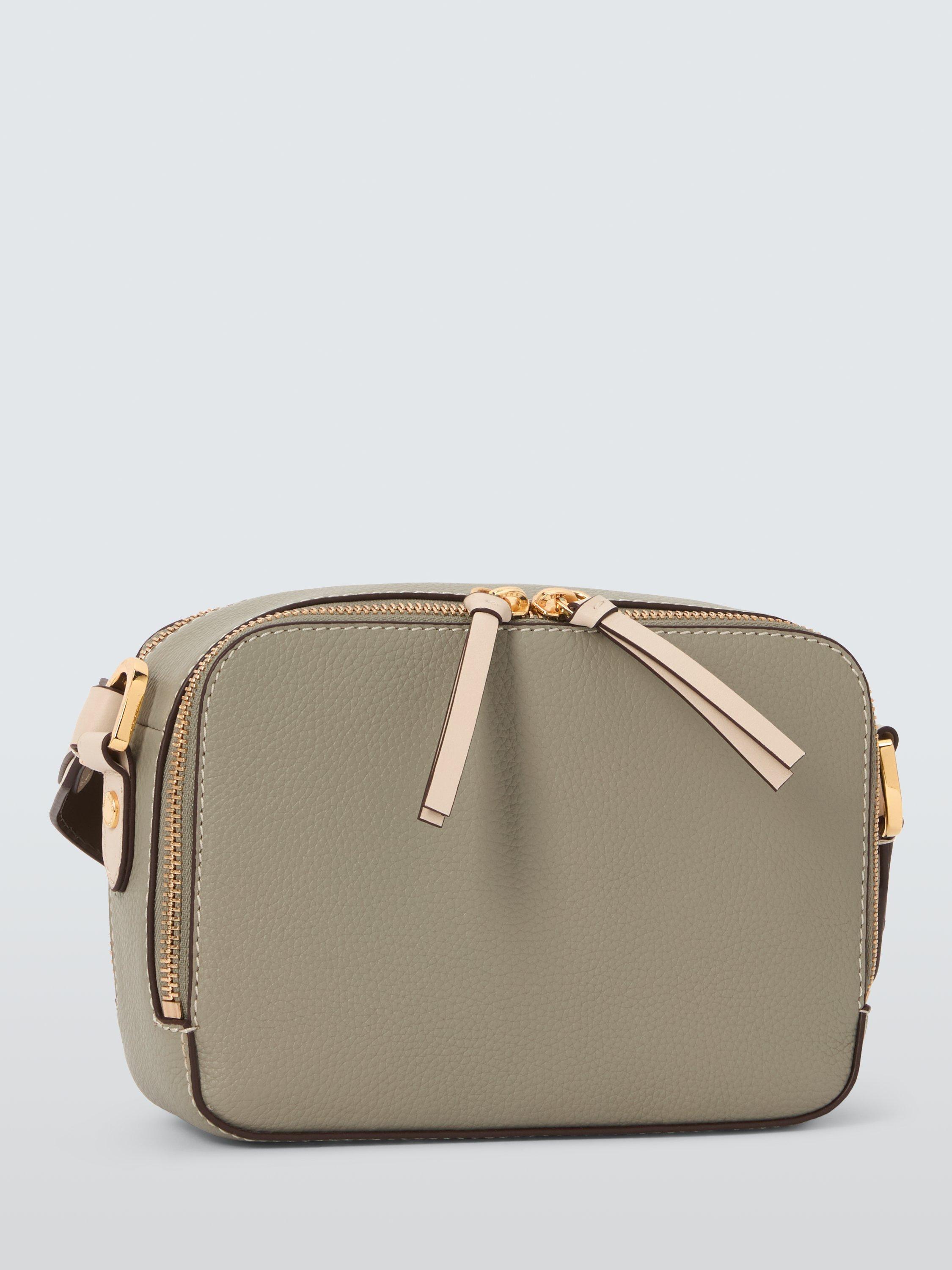 Product image 3 of 6, which shows John Lewis Leather Crossbody Camera Bag, Light Green