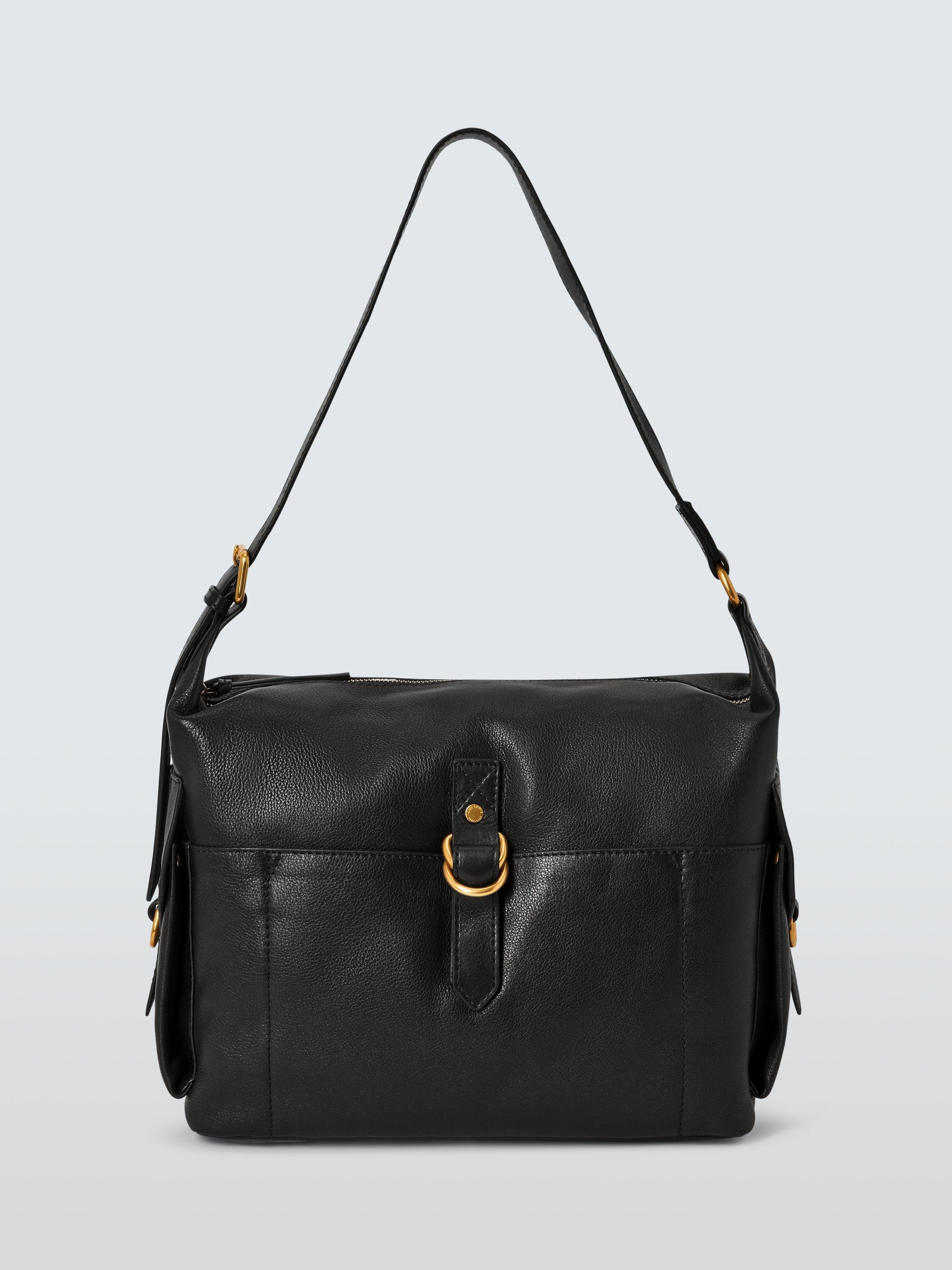 Product image 1 of 6, which shows John Lewis Elevated Utility Hobo Bag, Black