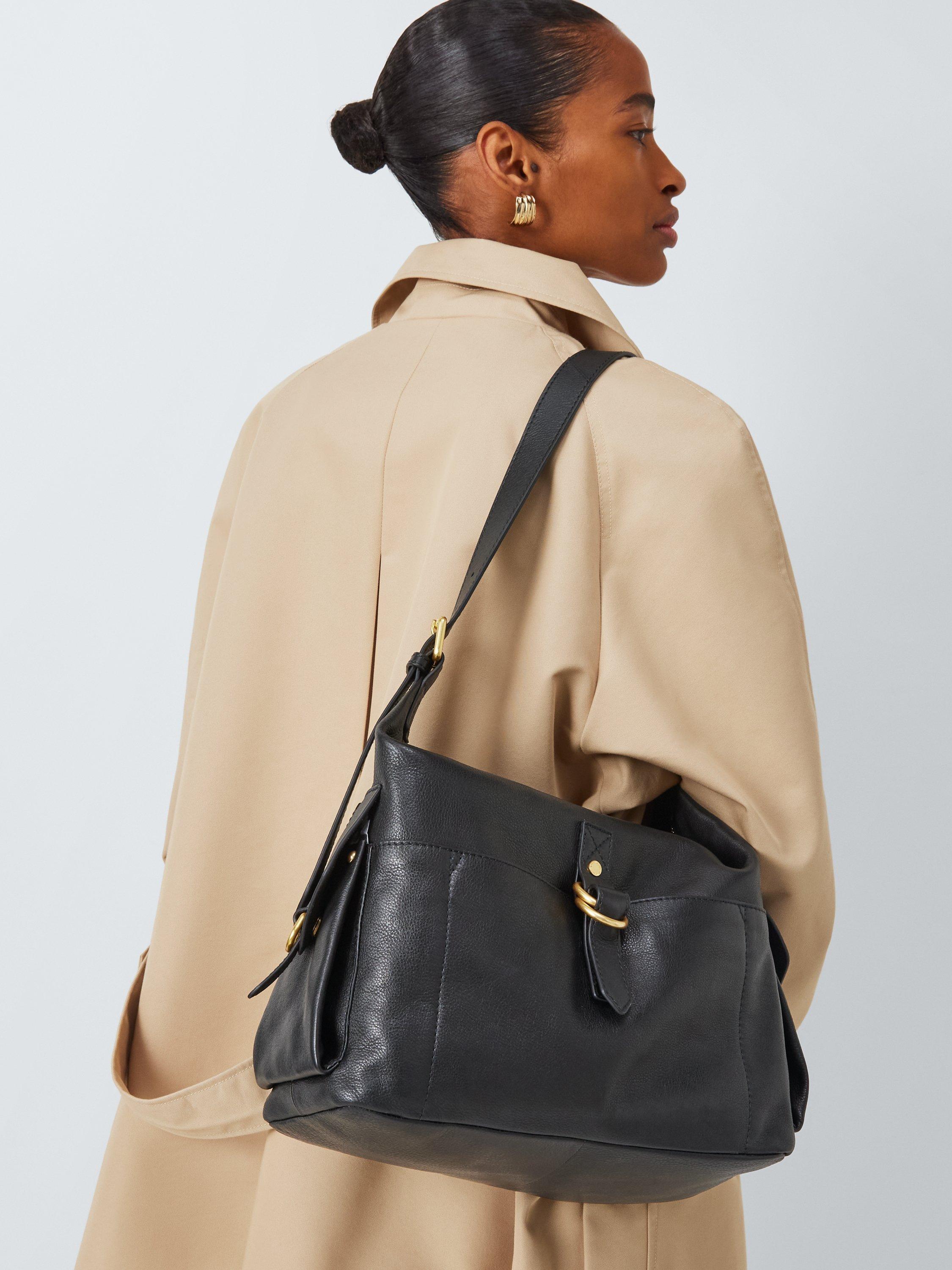 Product image 2 of 6, which shows John Lewis Elevated Utility Hobo Bag, Black