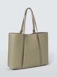 John Lewis Knot Handle Leather Tote Bag, Elm Green
