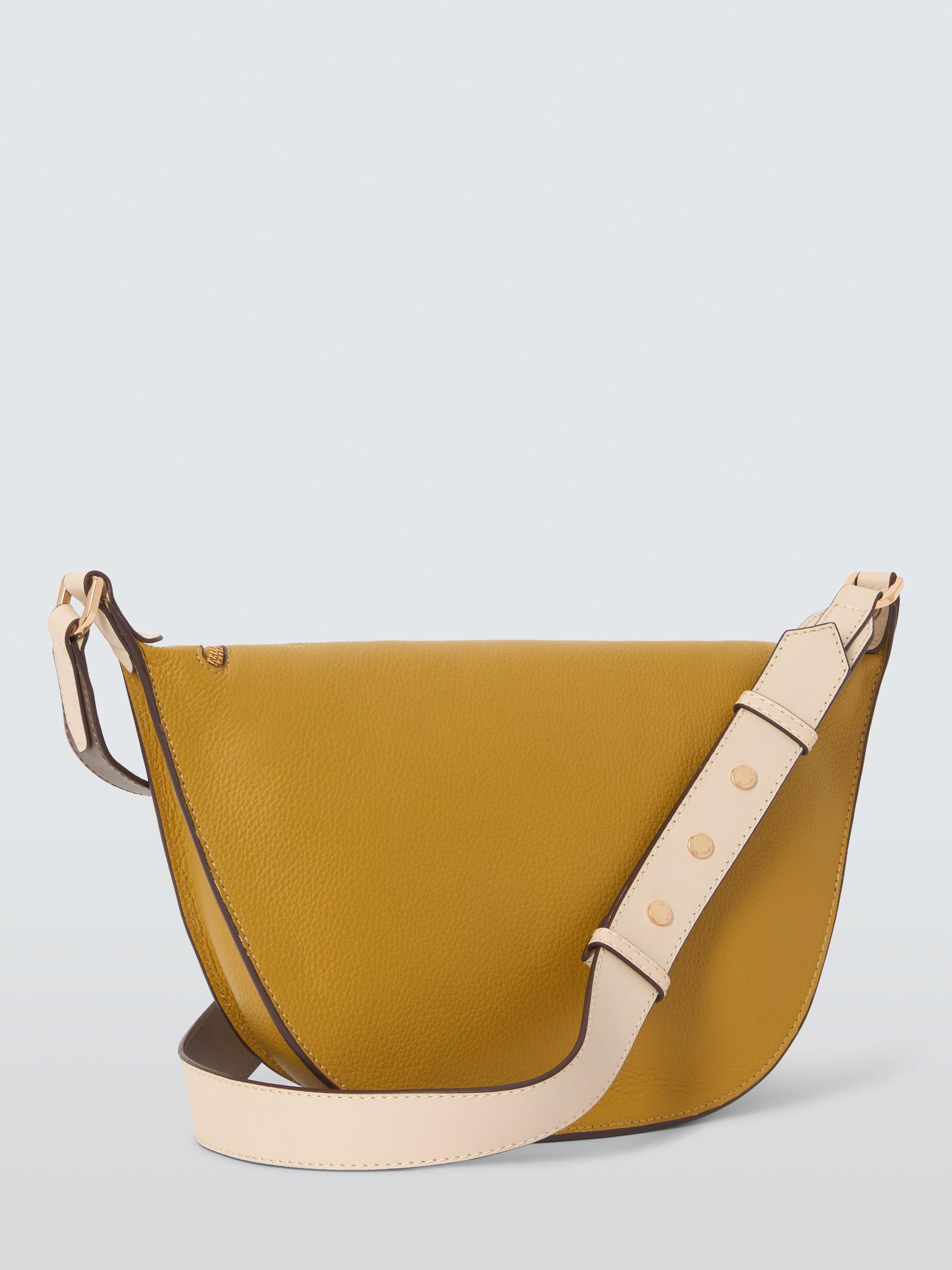 Product image 3 of 6, which shows John Lewis Leather Cross Body Bag, Ochre/Jet Stream