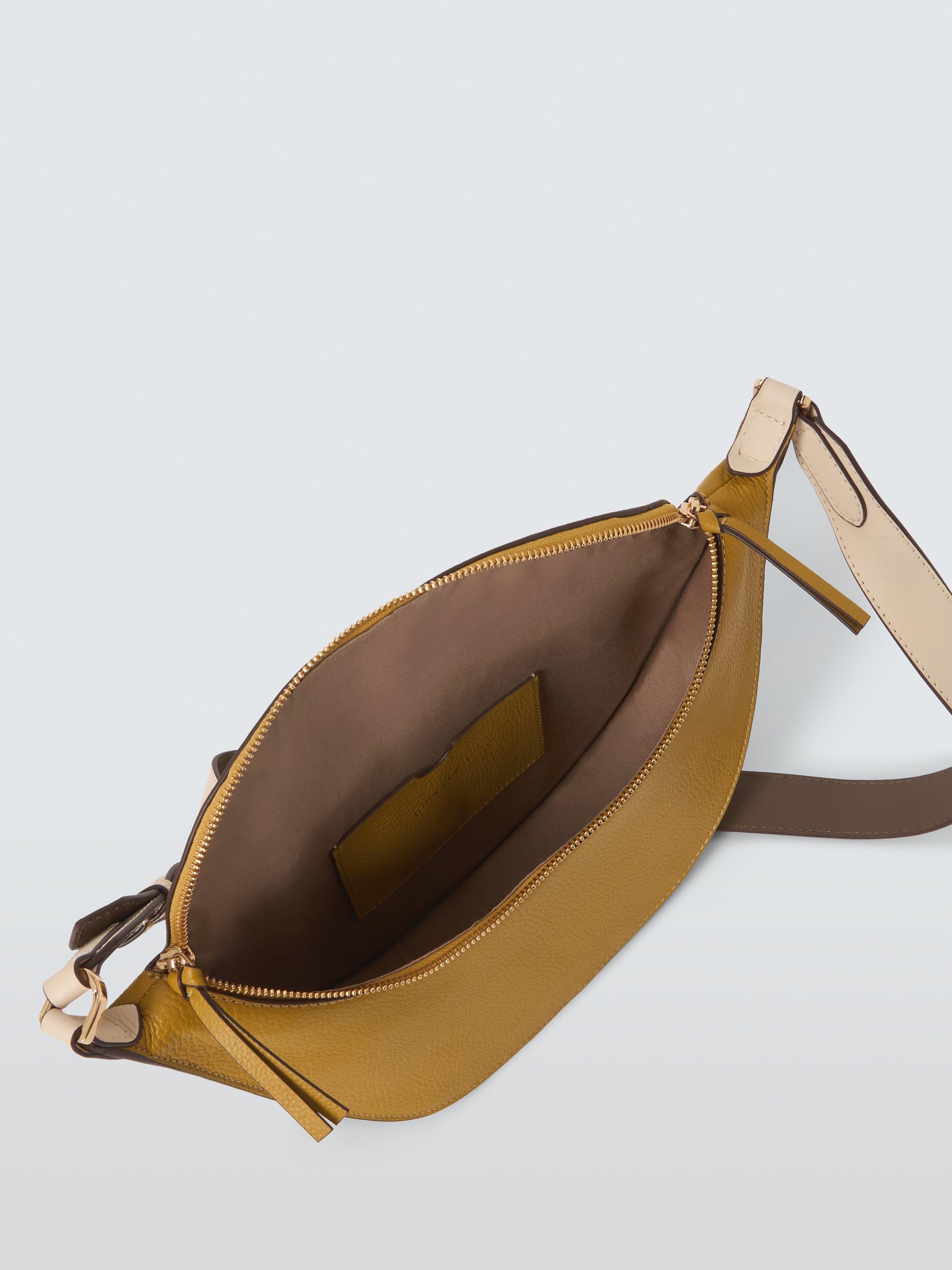 Product image 4 of 6, which shows John Lewis Leather Cross Body Bag, Ochre/Jet Stream