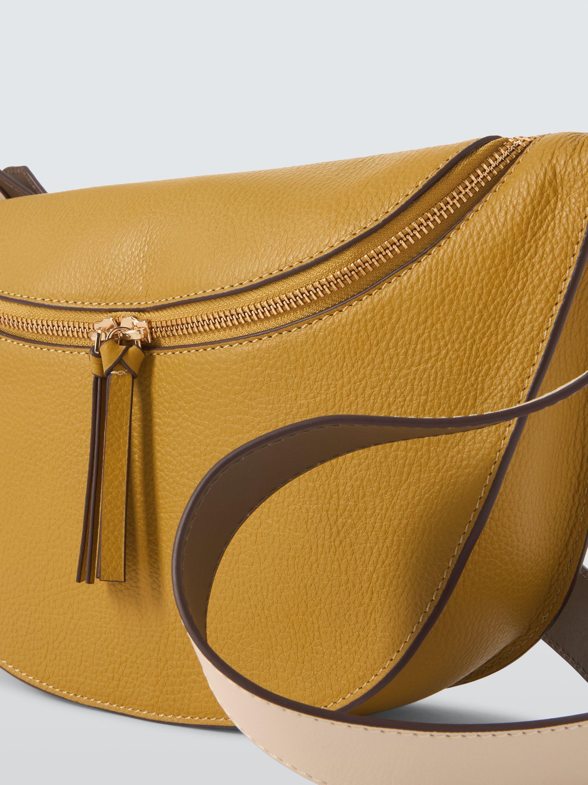 Product image 5 of 6, which shows John Lewis Leather Cross Body Bag, Ochre/Jet Stream