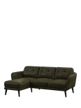John Lewis Arlo LHF Chaise Leather Sofa, Dark Leg