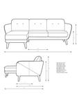 John Lewis Arlo LHF Chaise Leather Sofa, Dark Leg