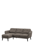 John Lewis Arlo LHF Chaise Leather Sofa, Dark Leg, Demetra Grey