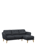 John Lewis Arlo RHF Chaise Leather Sofa, Light Leg
