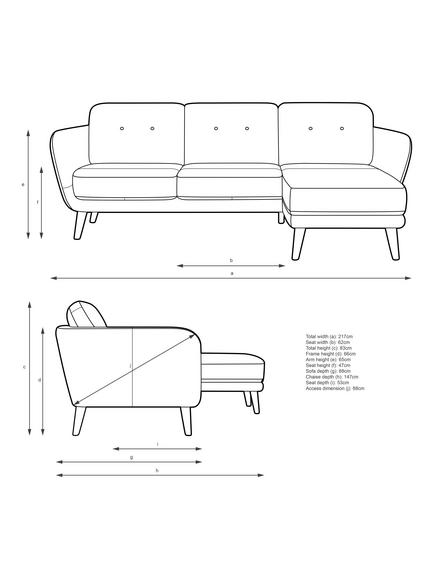John Lewis Arlo RHF Chaise Leather Sofa, Light Leg - view 2, Matt Navy