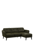 John Lewis Arlo RHF Chaise Leather Sofa, Dark Leg