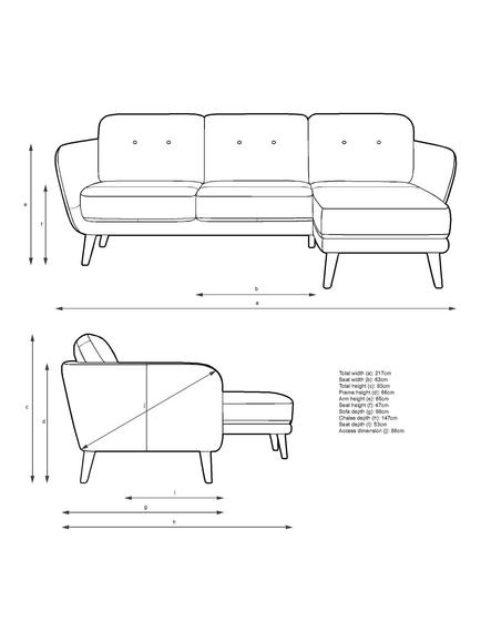 John Lewis Arlo RHF Chaise Leather Sofa, Dark Leg - view 2, Demetra Green