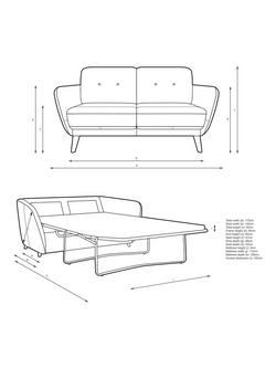 John Lewis Arlo Medium 2 Seater Leather Sofa Bed, Light Leg - view 2, Demetra Green