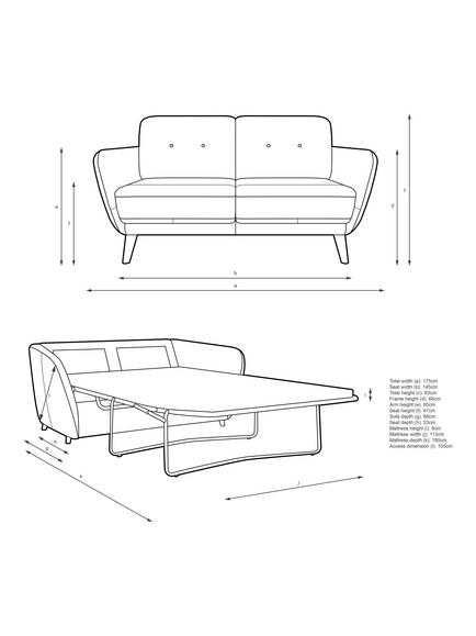 John Lewis Arlo Medium 2 Seater Leather Sofa Bed, Light Leg - view 2, Demetra Green