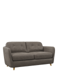 John Lewis Arlo Medium 2 Seater Leather Sofa Bed, Light Leg, Demetra Grey
