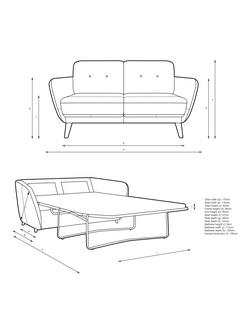 John Lewis Arlo Medium 2 Seater Leather Sofa Bed, Light Leg - view 2, Demetra Light Tan