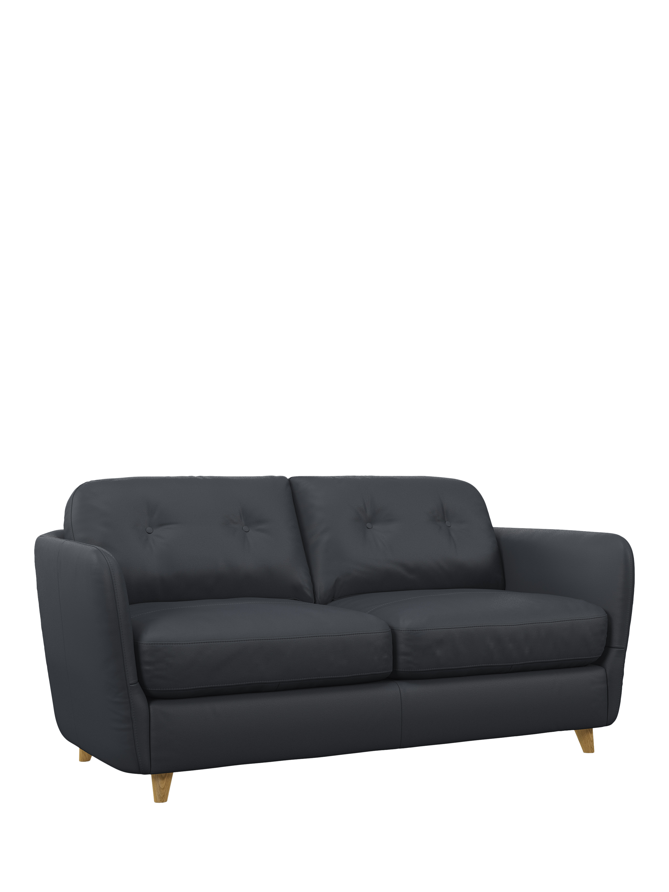 Arlo Range, John Lewis Arlo Medium 2 Seater Leather Sofa Bed, Light Leg, Matt Navy
