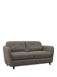 John Lewis Arlo Medium 2 Seater Leather Sofa Bed, Dark Leg, Demetra Grey