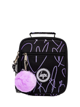 Hype Kids' Scribble Heart Lunch Bag, Black/Purple