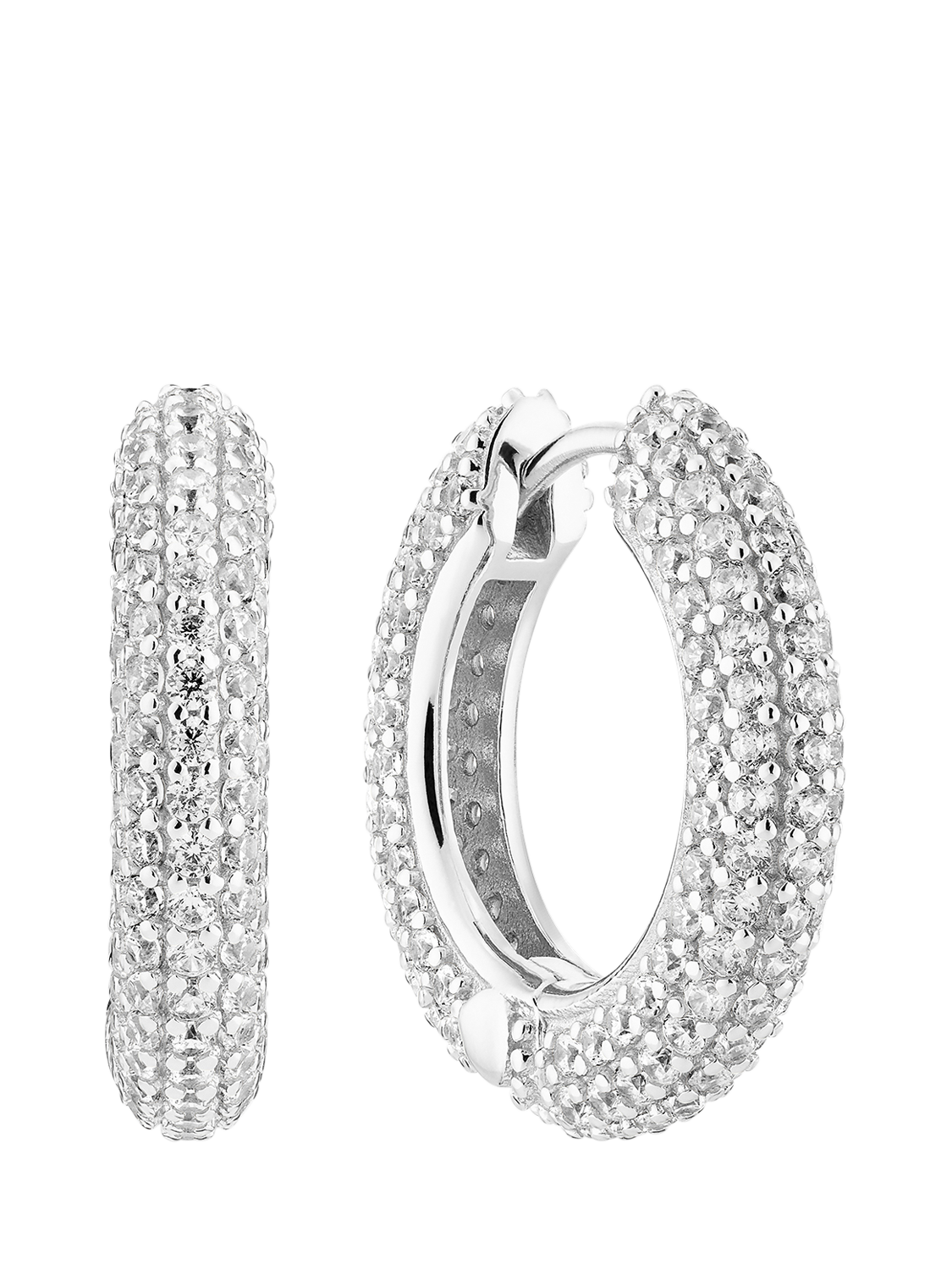 Product image 1 of 1, which shows Sif Jakobs Jewellery Carrara Cubic Zirconia Medium Hoop Earrings, Silver