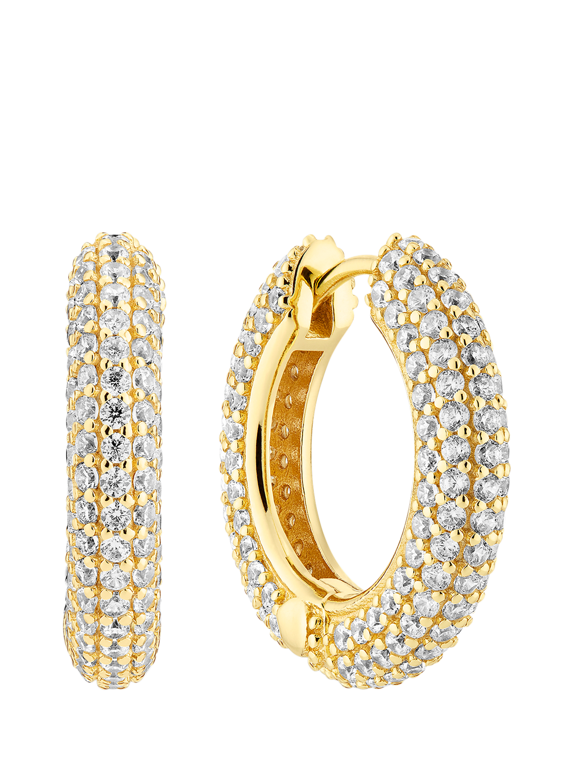 Product image 1 of 1, which shows Sif Jakobs Jewellery Carrara Cubic Zirconia Medium Hoop Earrings, Gold