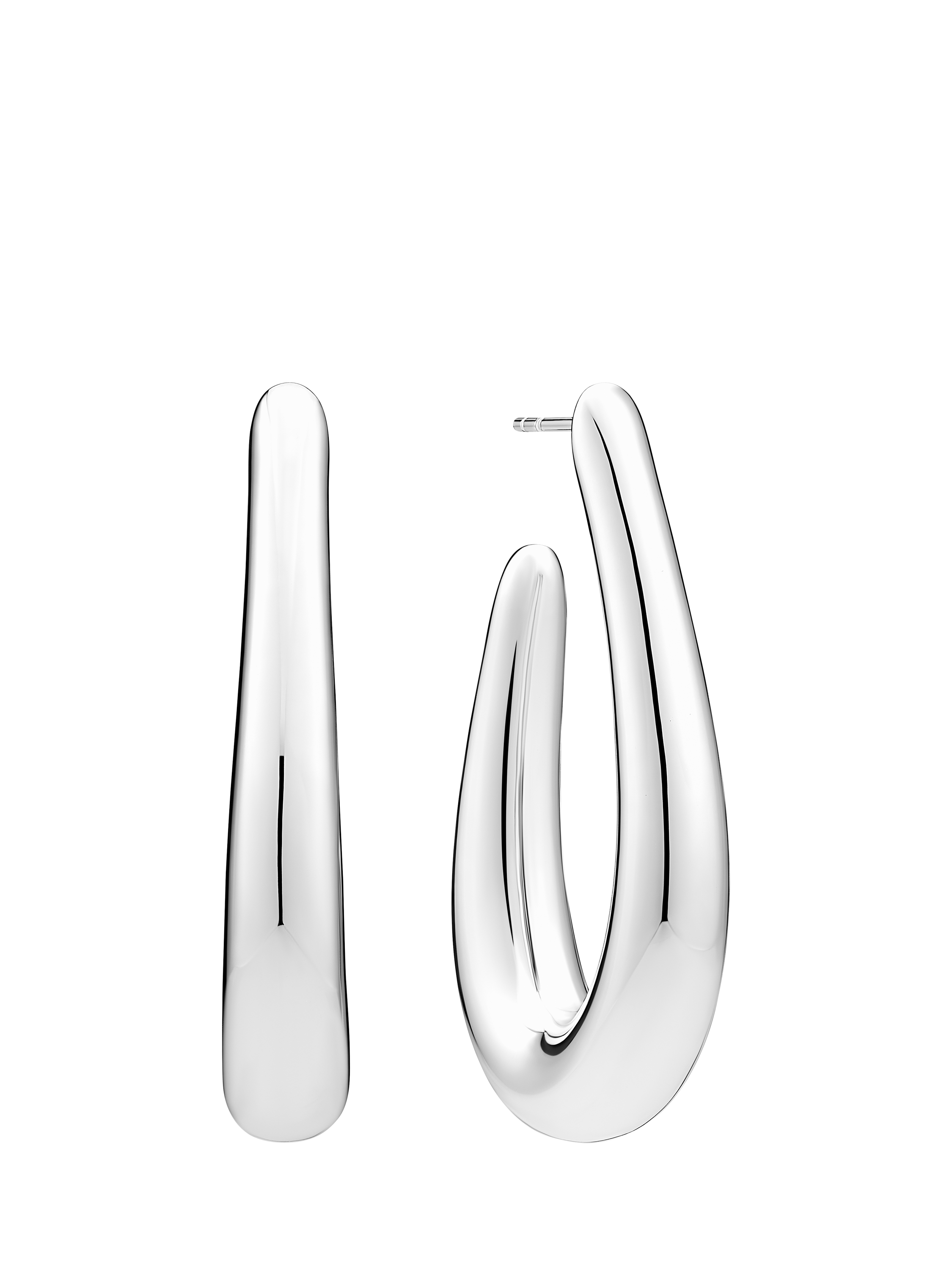 Product image 1 of 1, which shows Sif Jakobs Jewellery Goccia Pianura Piccolo Demi Hoop Earrings, Silver
