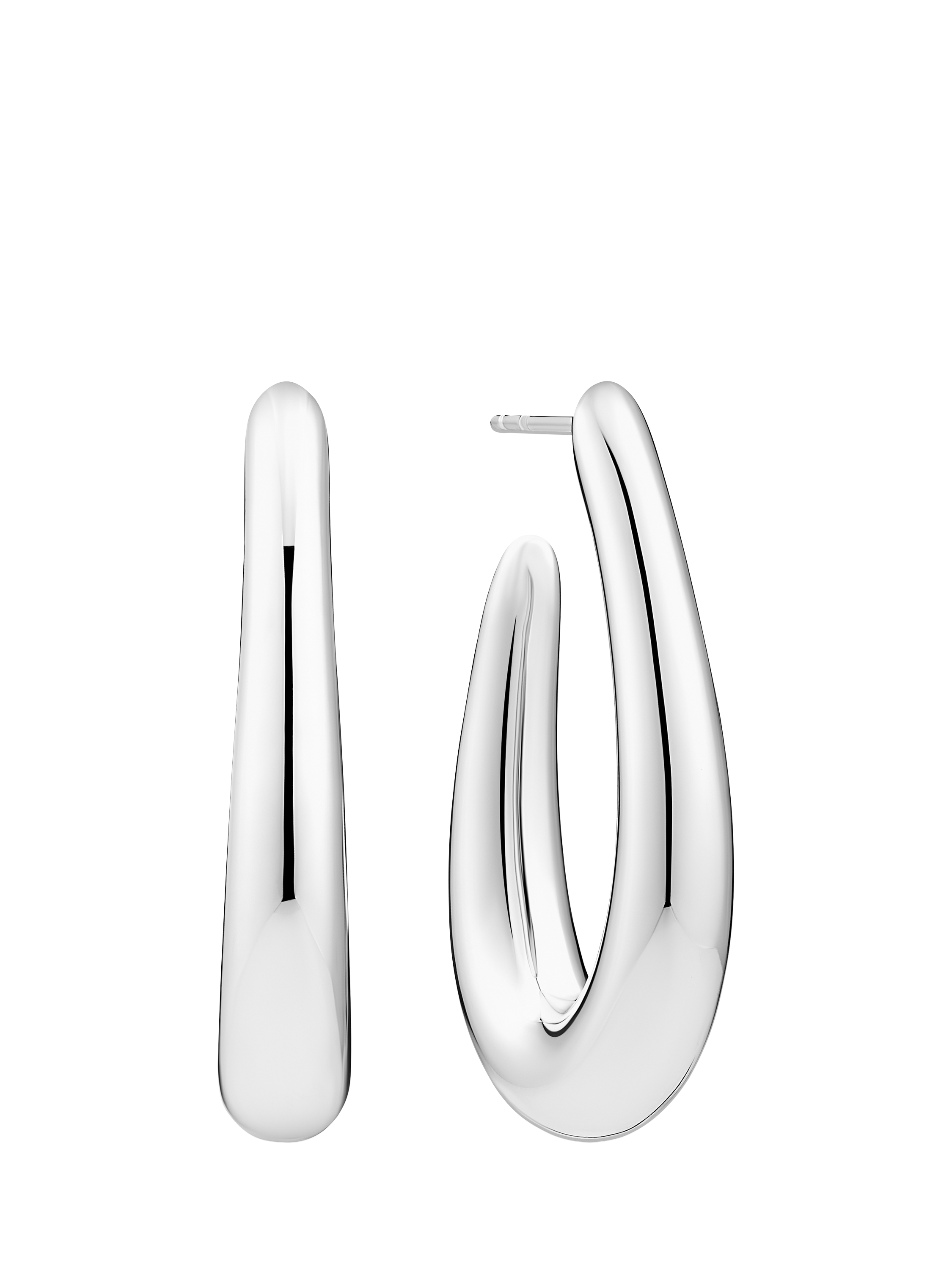 Product image 1 of 1, which shows Sif Jakobs Jewellery Goccia Pianura Grande Demi Hoop Earrings, Silver