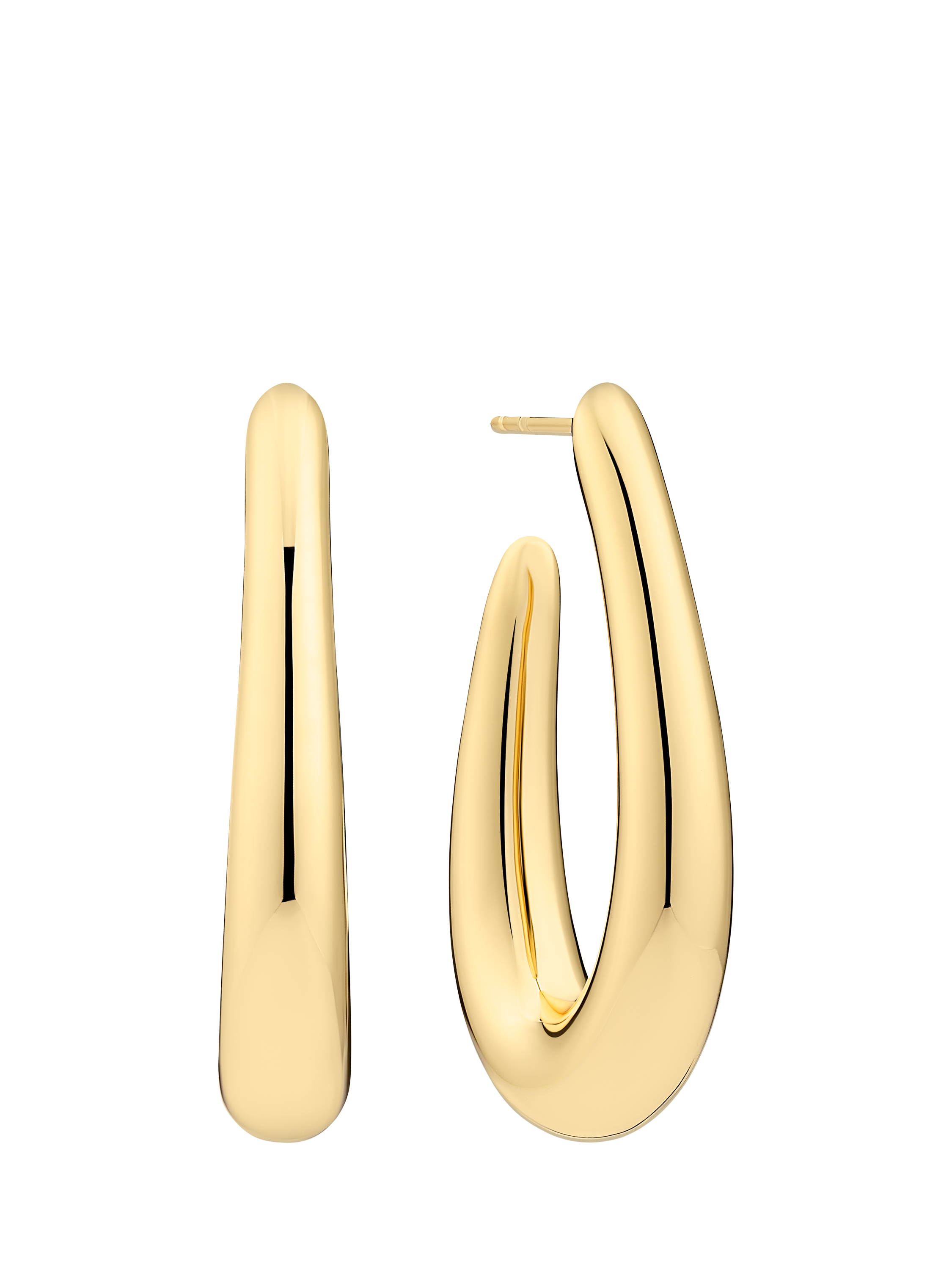 Product image 1 of 1, which shows Sif Jakobs Jewellery Goccia Pianura Grande Demi Hoop Earrings, Gold
