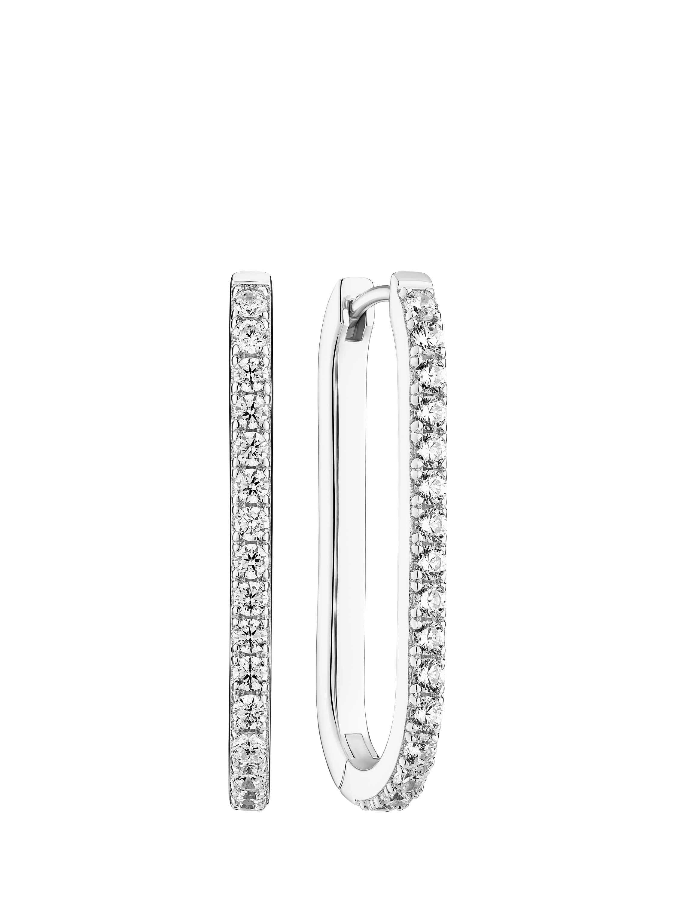 Product image 1 of 1, which shows Sif Jakobs Jewellery Capizzi Medio Cubic Zirconia Oval Hoop Earrings, Silver