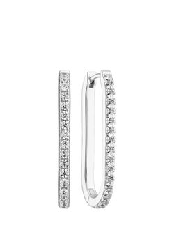 Sif Jakobs Jewellery Capizzi Medio Cubic Zirconia Oval Hoop Earrings, Silver