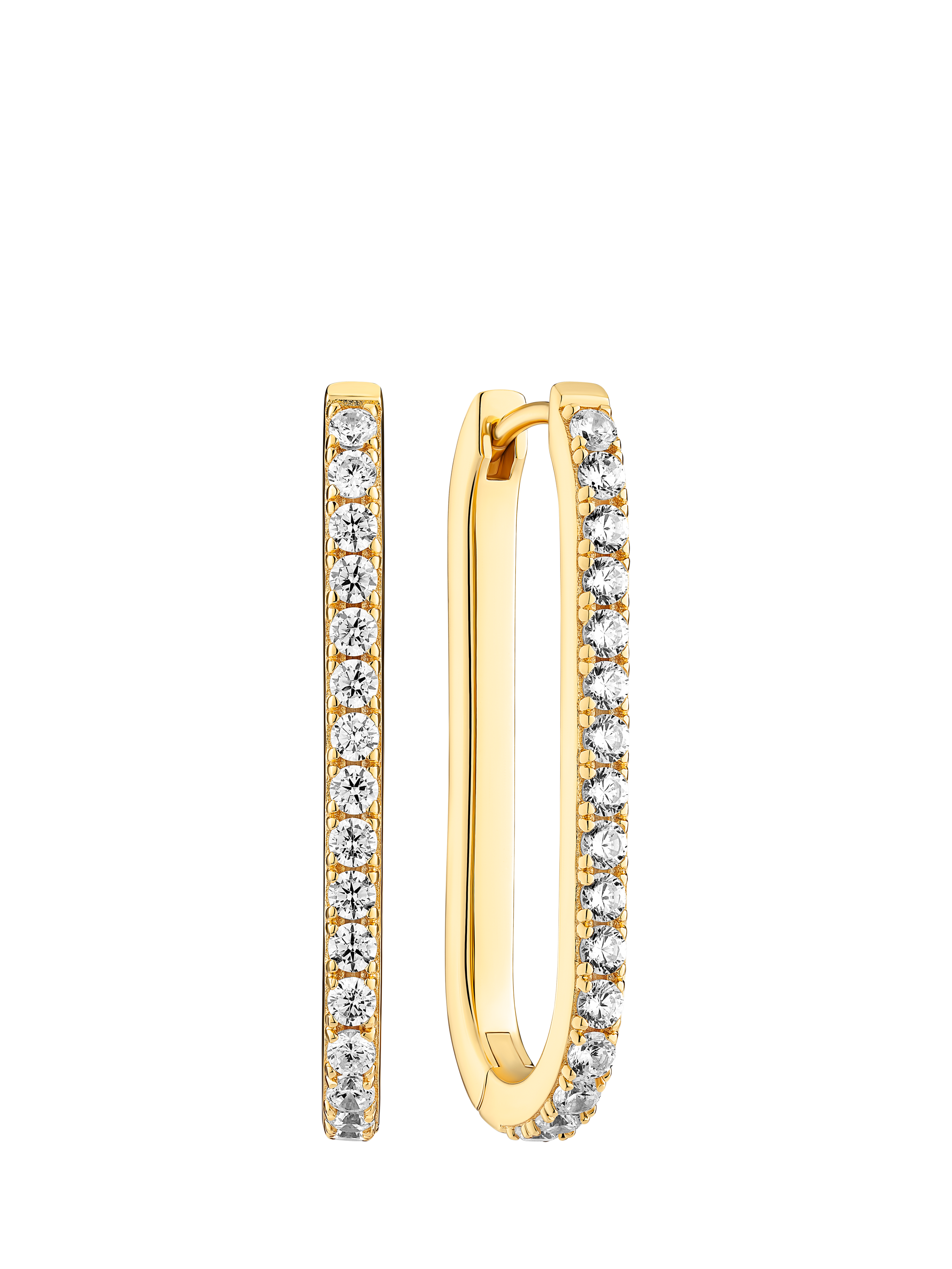 Product image 1 of 1, which shows Sif Jakobs Jewellery Capizzi Medio Cubic Zirconia Oval Hoop Earrings, Gold