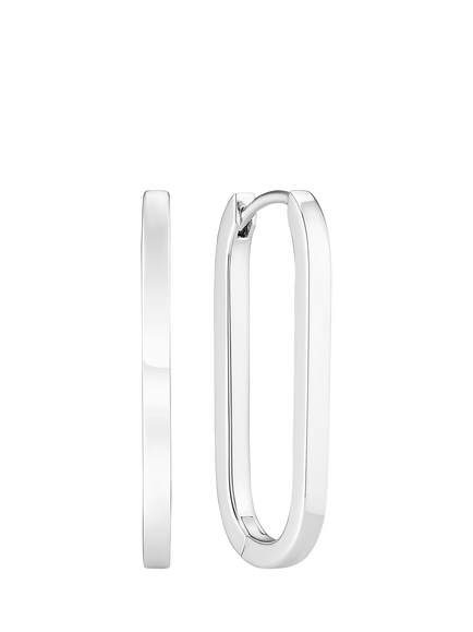Sif Jakobs Jewellery Capizzi Pianura Medio Cubic Ziroconia Demi Hoop Earrings, Silver
