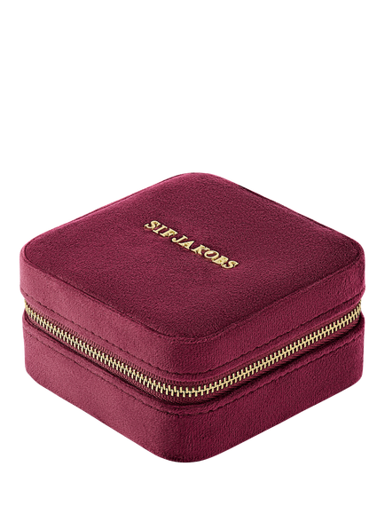 Sif Jakobs Jewellery Velvet Zip Box, Burgundy, Burgundy