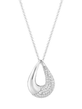 Sif Jakobs Jewellery Glorenza Cubic Zirconia Domed Hoop Pendant Necklace