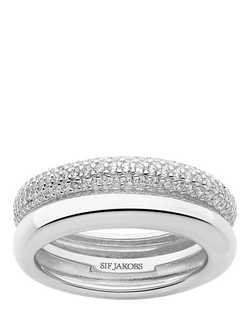 Sif Jakobs Jewellery Carrara Cubic Zirconia Band Ring, Silver, Silver