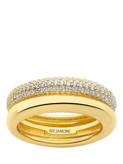 Sif Jakobs Jewellery Carrara Cubic Zirconia Band Ring, Gold, Gold