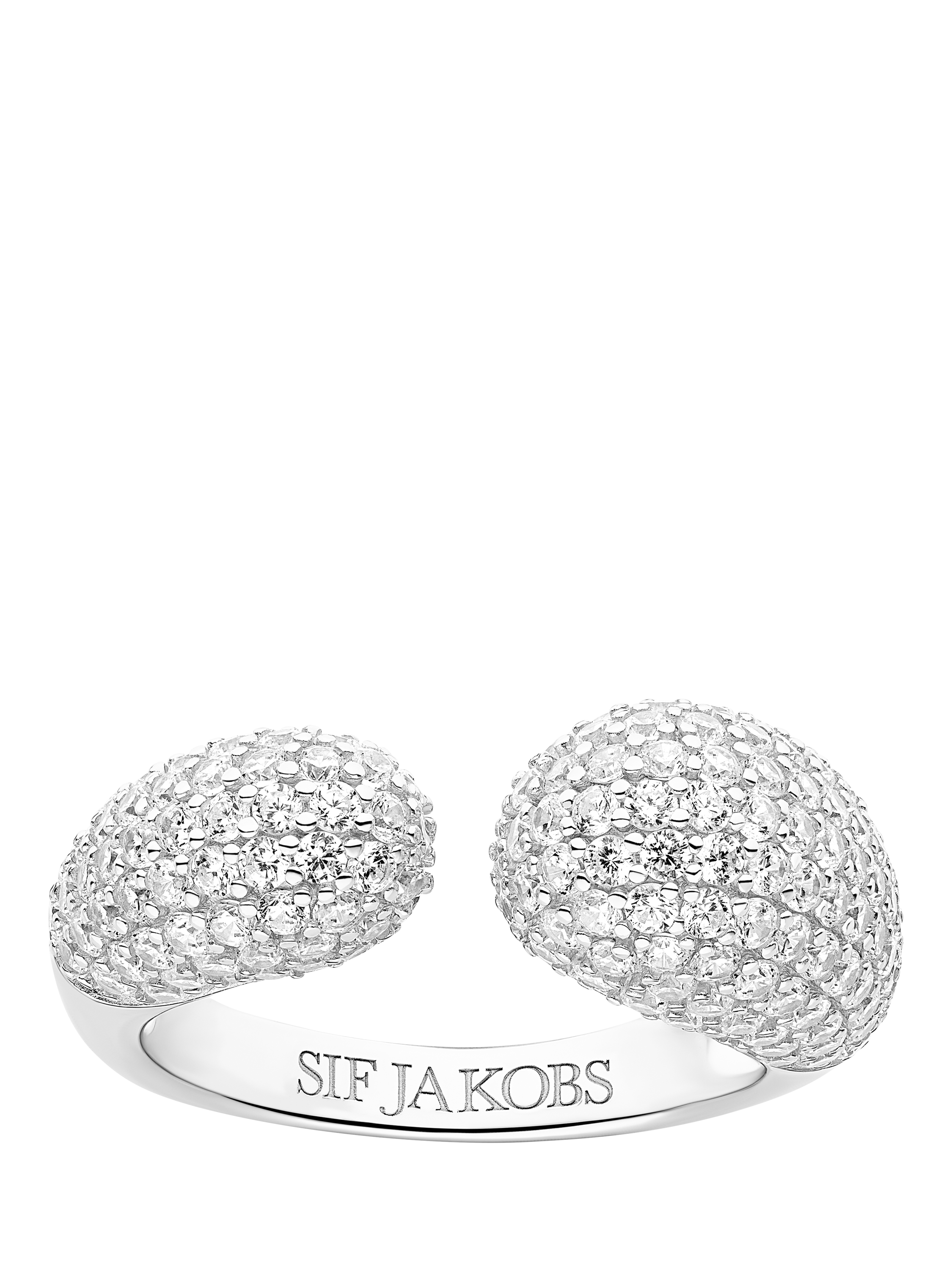 Product image 1 of 1, which shows Sif Jakobs Jewellery Goccia Cubic Zirconia Cuff Ring, Silver
