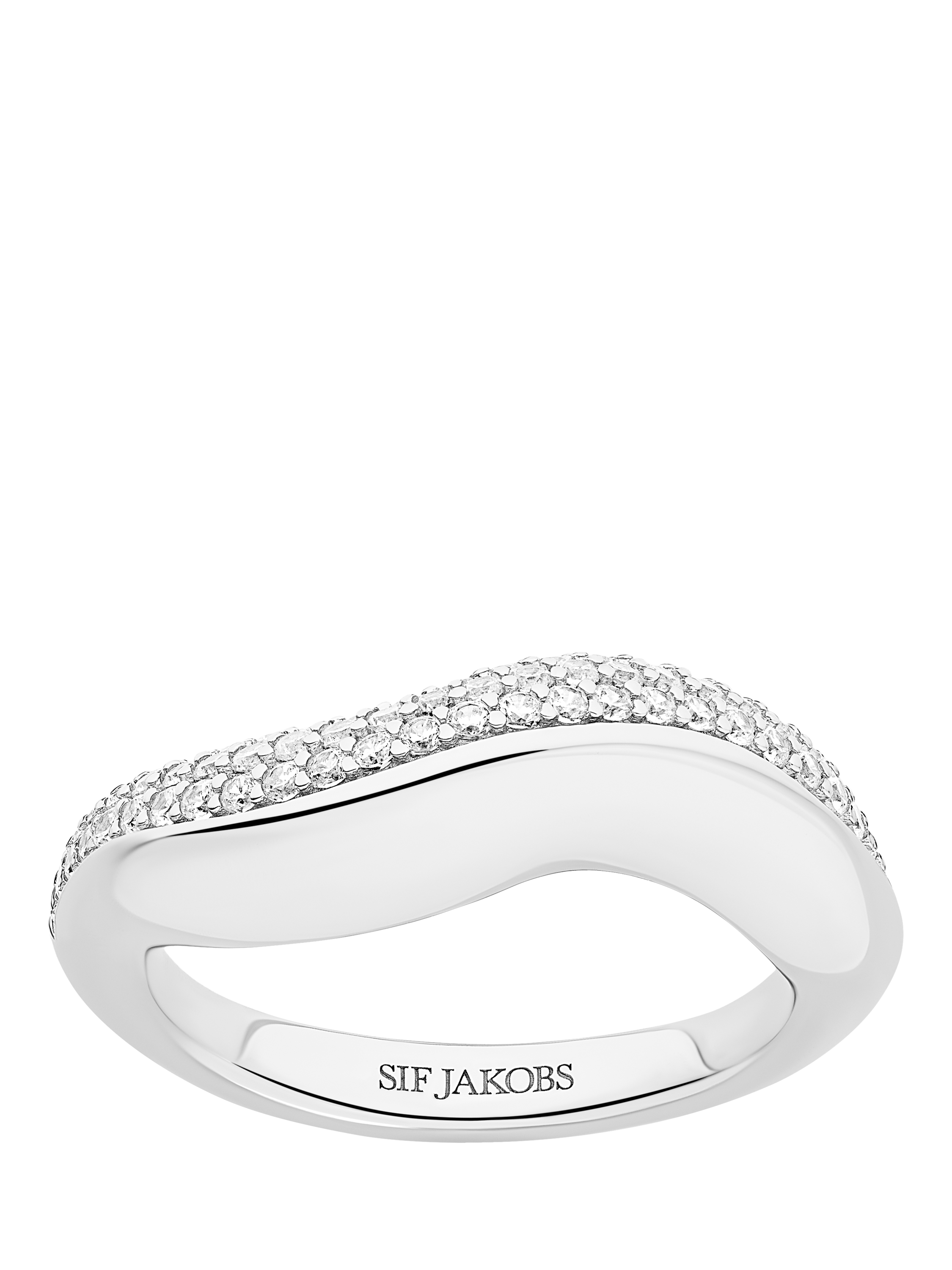 Product image 1 of 1, which shows Sif Jakobs Jewellery Glorenza Cubic Zirconia Wave Ring, Silver
