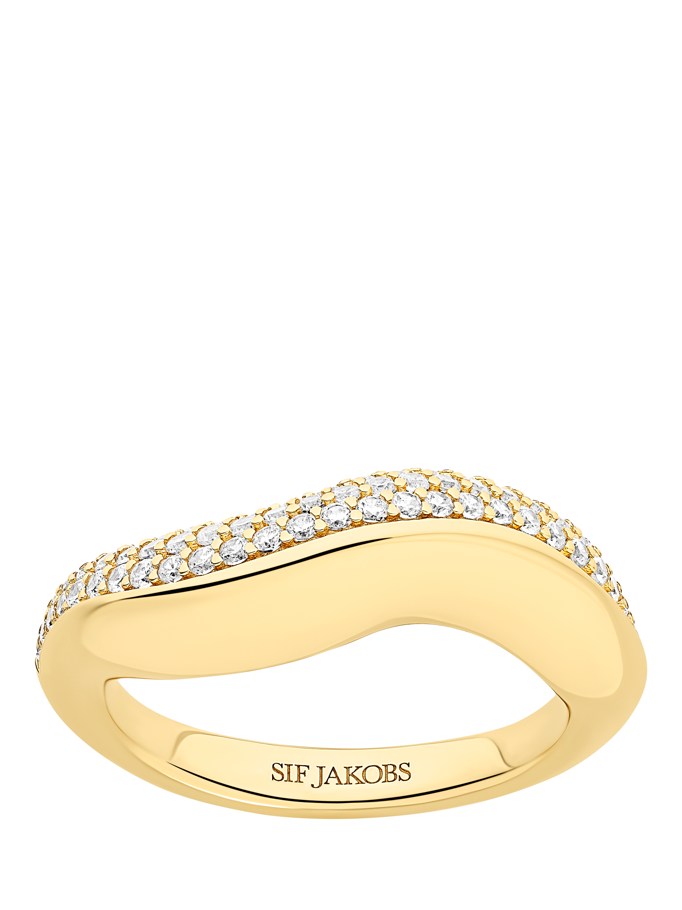 Product image 1 of 1, which shows Sif Jakobs Jewellery Glorenza Cubic Zirconia Wave Ring, Gold