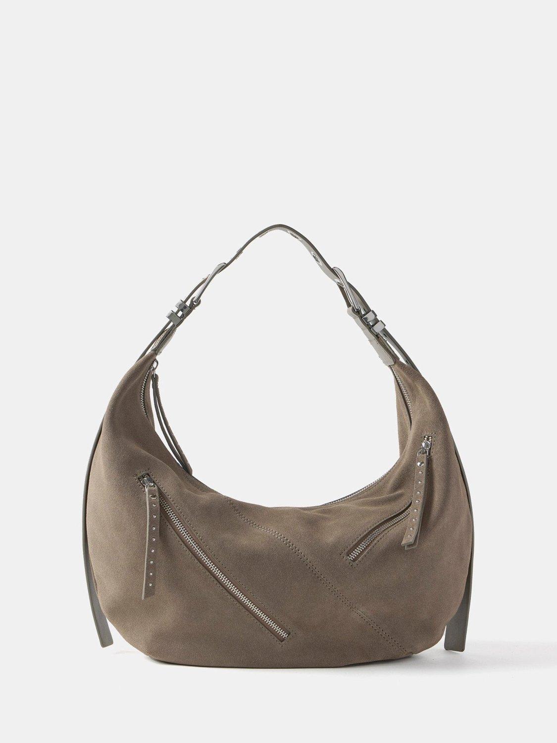 Suede shoulder handbag online